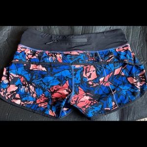 Original Lululemon Speed Up Shorts in Paint Storm Harbor Blue! Size 4.